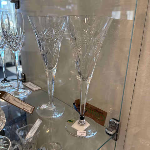 Pair of Waterford Toasting Flutes