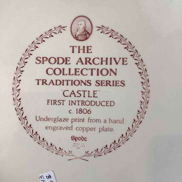 Spode Cranberry Transferware Cake Plate