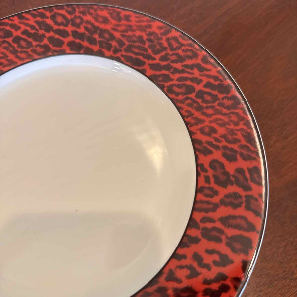Six Neiman Marcus Red Leopard Plates
