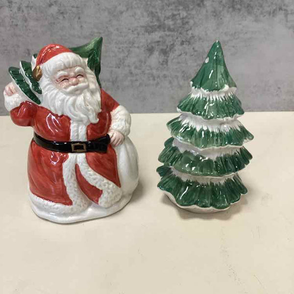 Santa & Tree Salt & Pepper Shakers (Ominous by Fitz &  Floyd)