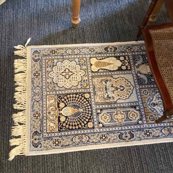 Blue And Beige Moroccan Rug