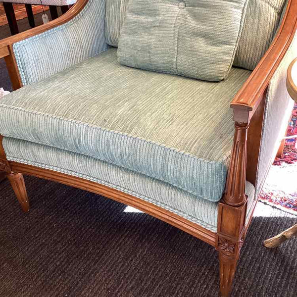MCM Turquoise Corduroy Chair