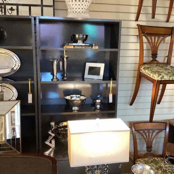 Gray Laminate Bookcase With Two Drawers