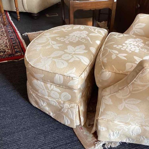 Jessica Charles Chair & Ottoman  -  Ivory