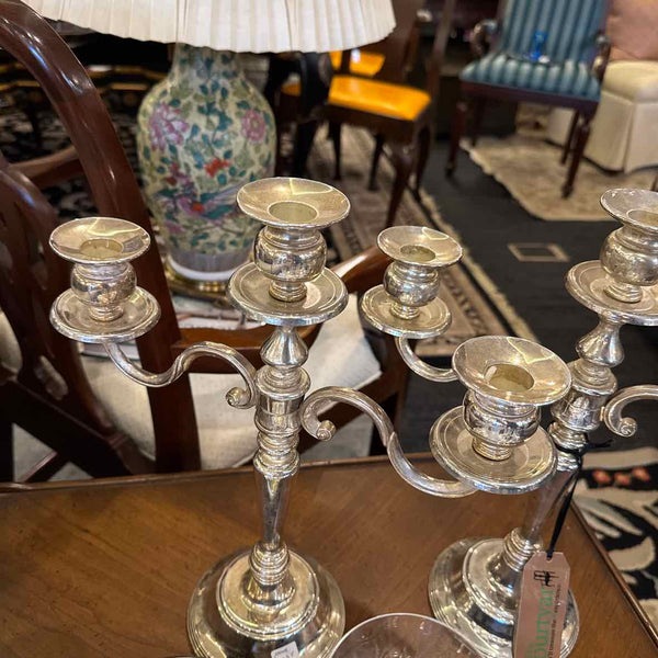 Pair Of Silver Plate Candelabras