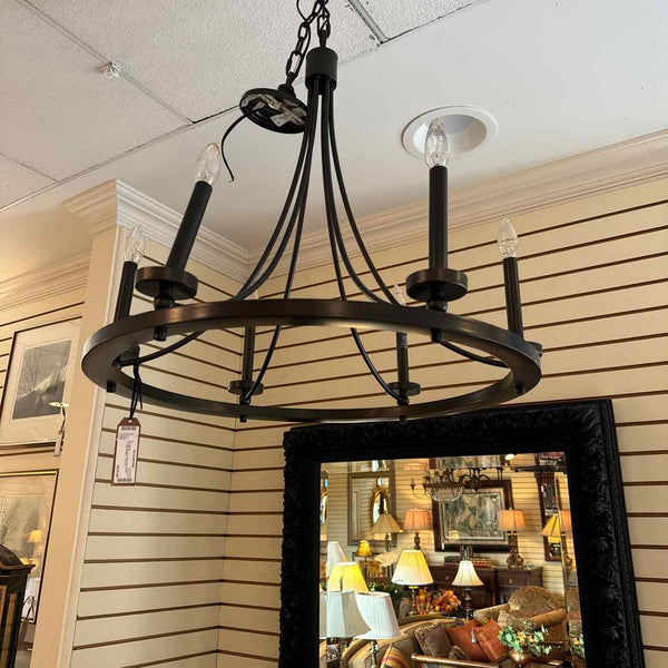 Black Iron 6 Candle Chandelier