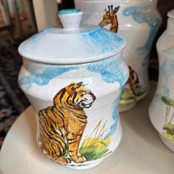 Set of 4 Ceramic Animal Canisters