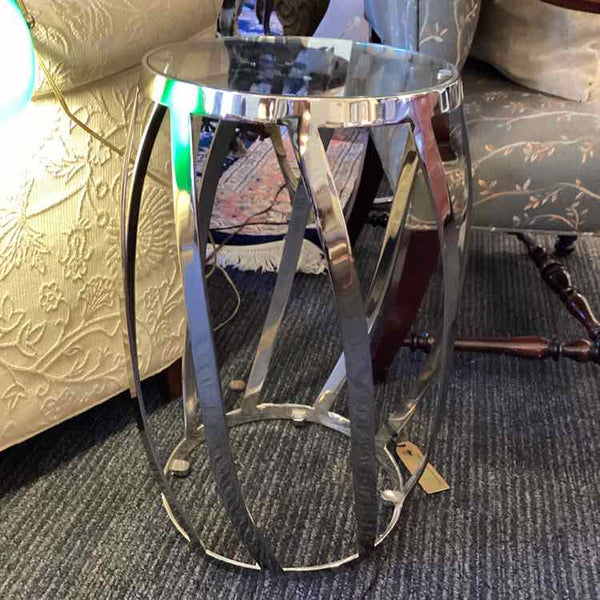 Ethan Allen Nickel Twist Side Table