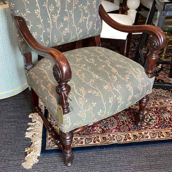 Vintage Green And Camel Arm Chair