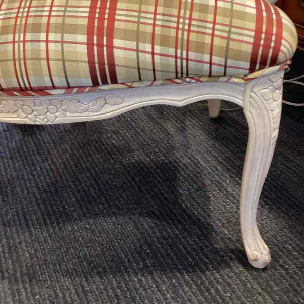 Red, Cream Green Plaid Arm chair