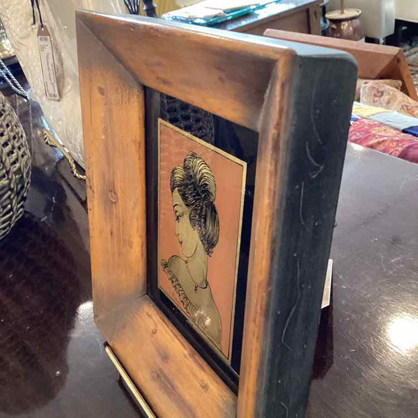 Reverse Painted Glass Portrait
