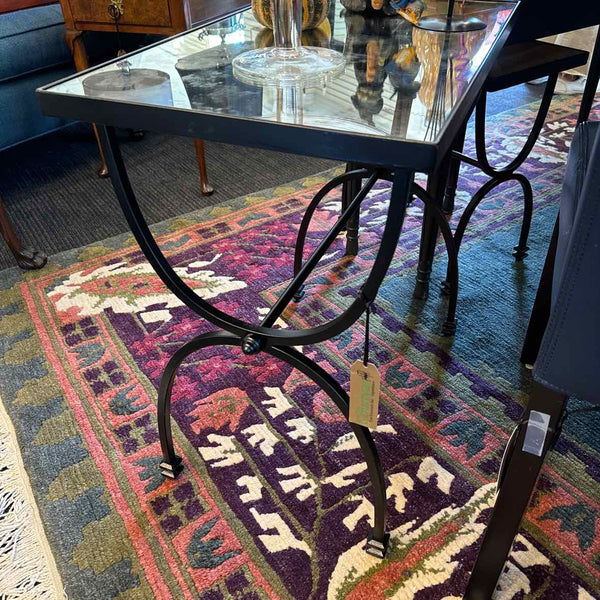 Black Iron Mirror Top Table