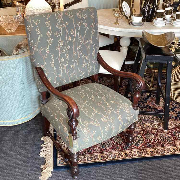 Vintage Green And Camel Arm Chair