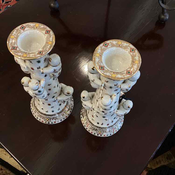 Pair Of Porcelain Candleholders