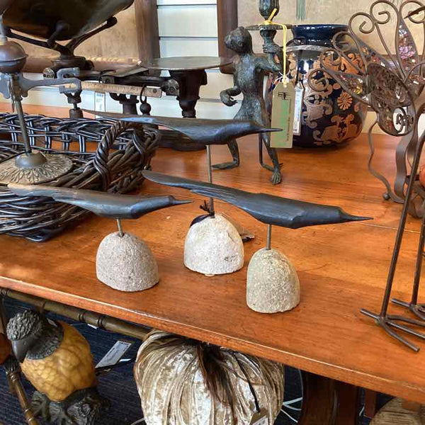 Three Wooden Carved Birds