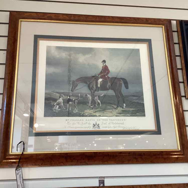 Hunt Scene Engraving "Charles Davis on Traverse"
