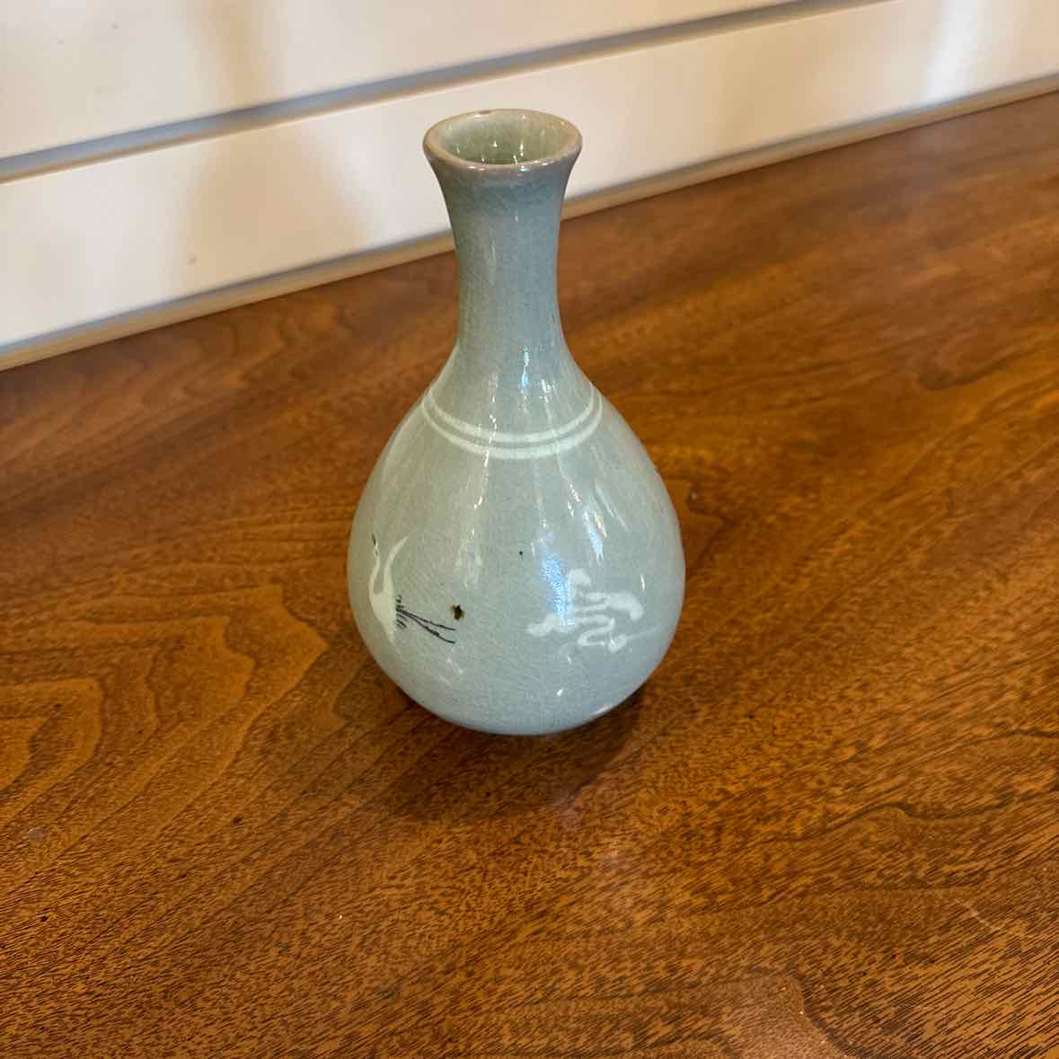 Green Crackle Bud Vase