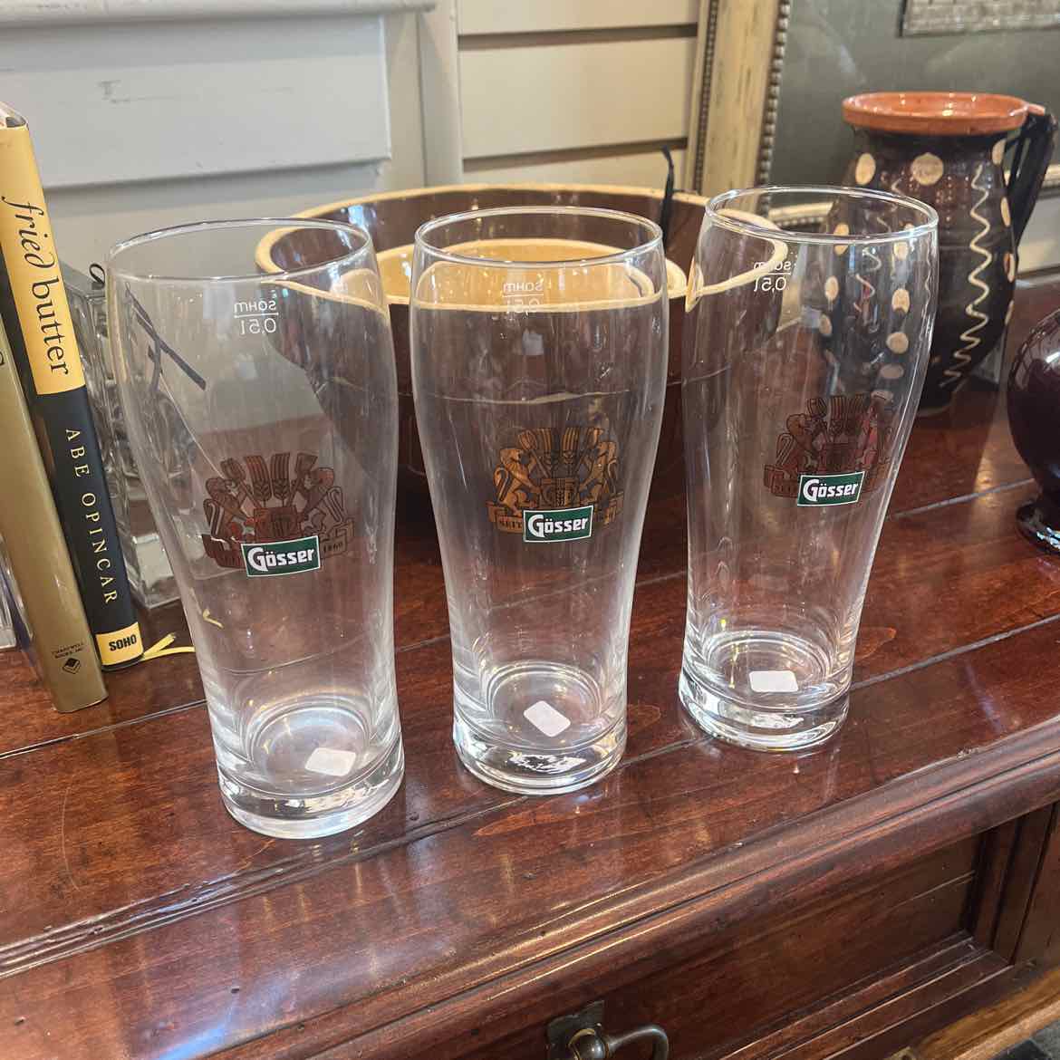 3 Gosser Beer Glasses