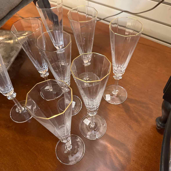10 South Hampton Gold Champagne Glasses - Mikasa