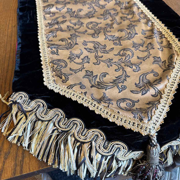 Black And Gold Velvet Runner