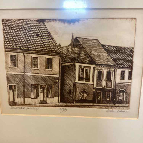 "Street Of Szentendre" Etching by Vajola Istvan