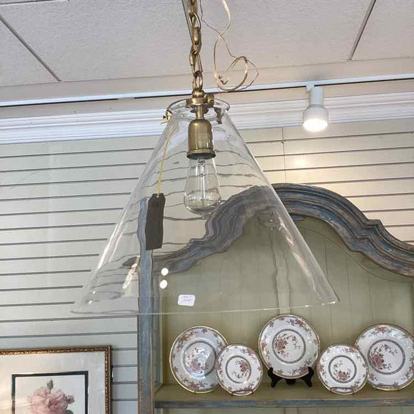 Hanging Glass/Brass Chandelier