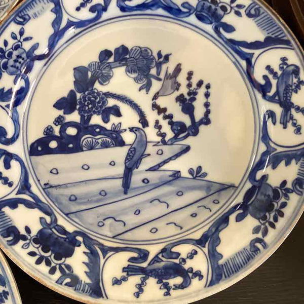 Set Of Four Blue And White Plates
