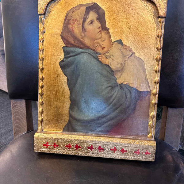 Italian Goldleaf on Wood Panel - Madonna with Child