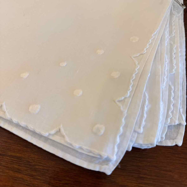 White Linen with Dots Placemats and Napkins