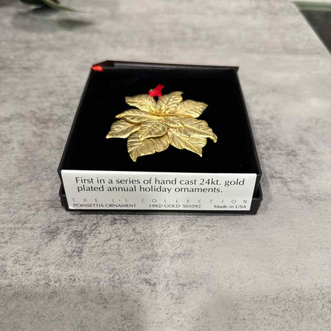 Gold Plated Poinsettia Ornament