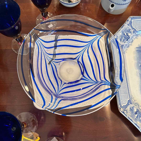 Art Glass Blue Bowl