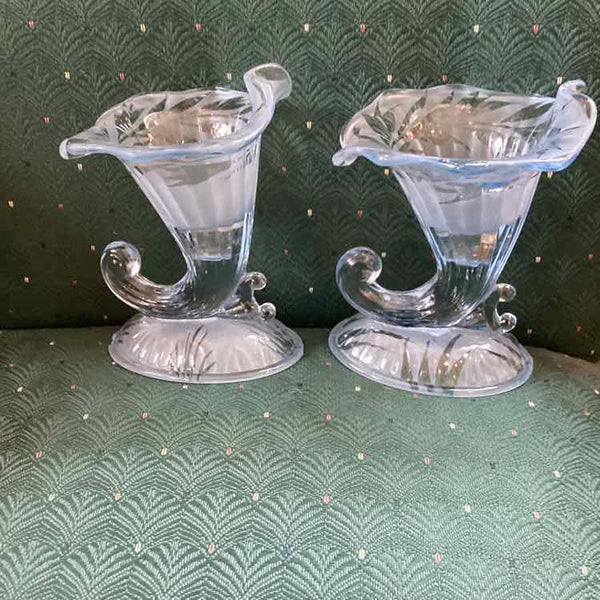 Pr. of Fenton Cornucopia Candlesticks