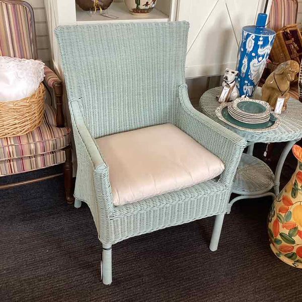 Pale Blue Wicker Chair