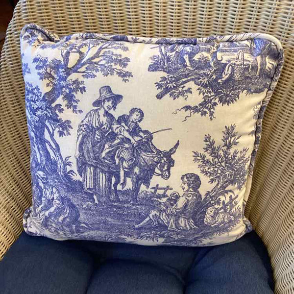 Blue/White Toile Pillow