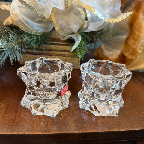 Pair of Mikasa Sparking Star Candle Holders