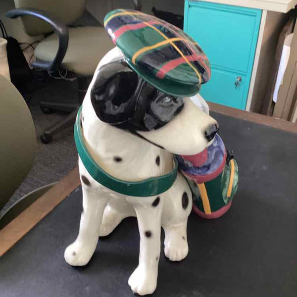 Ceramic Dalmation Dog w/Golf Clubs