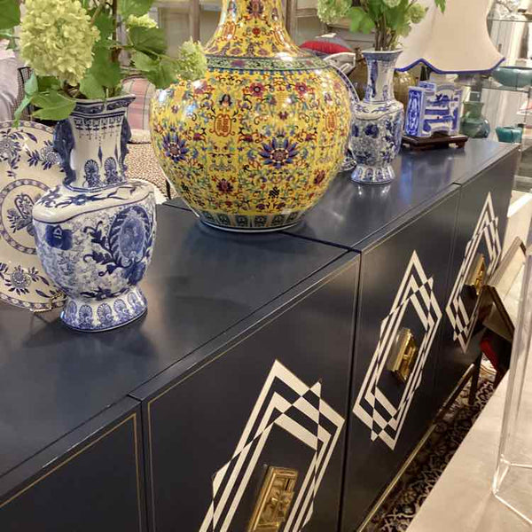 Pair Of Blue And White Chinoiserie Vases