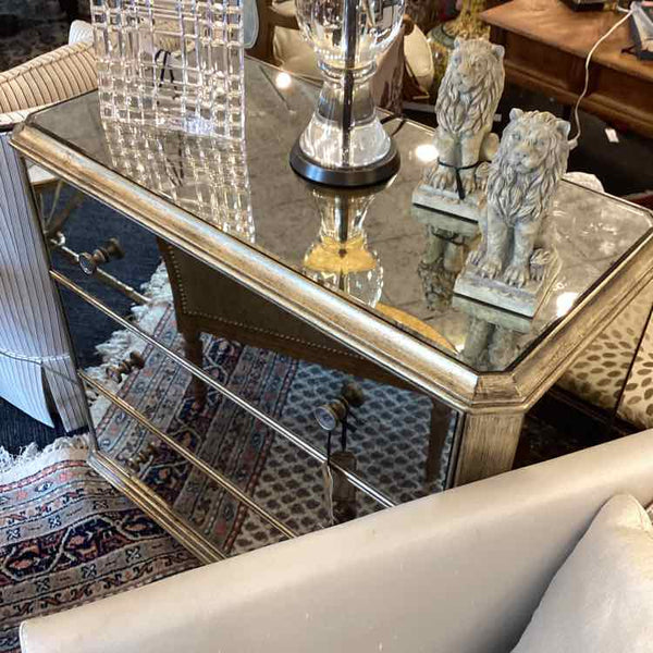 Ethan Allen Three Drawer Mirrored Chest