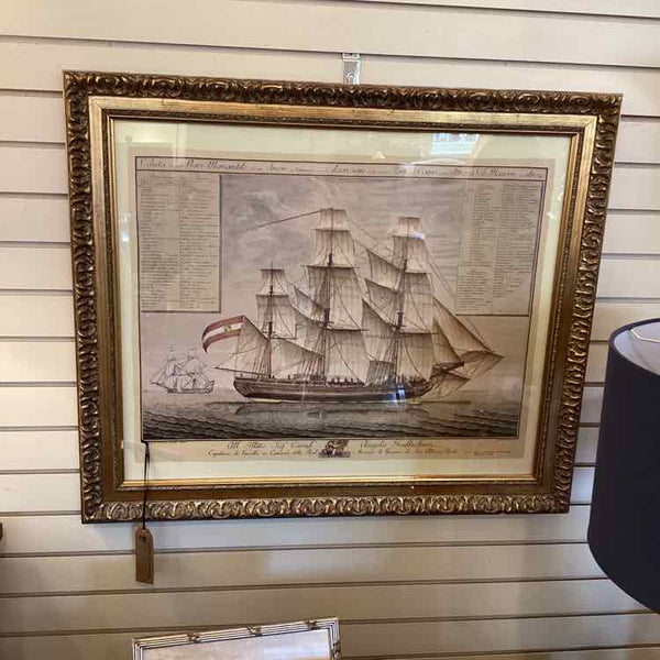 Gold Framed Ship