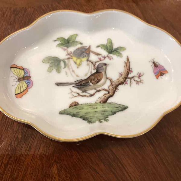 Herend Rothschild  Dish With Bird