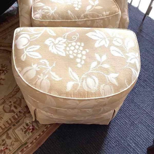 Jessica Charles Chair & Ottoman  -  Ivory