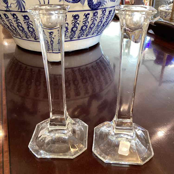 Pair Of Glass Candlesticks