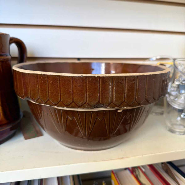 Stone Brown Glaze Serving Bowl