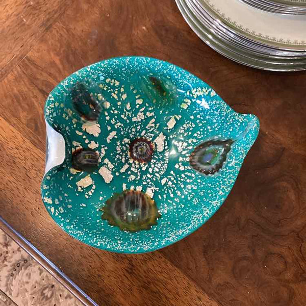 Murano Art Turquoise Glass Bowl