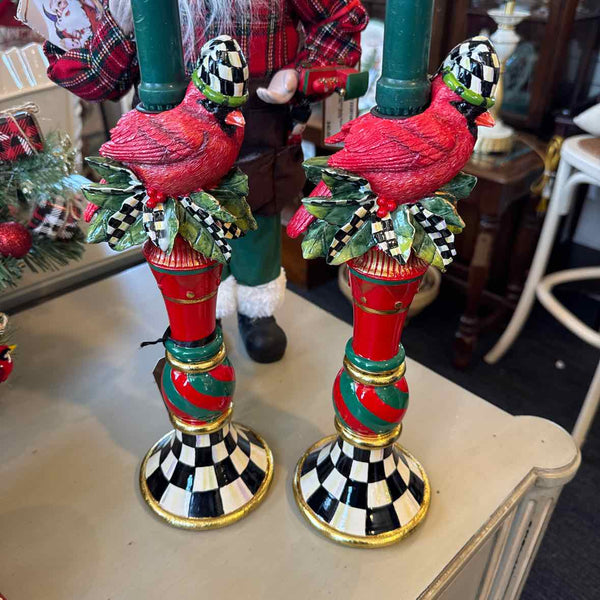Pair of MacKenzie Childs Candlesticks