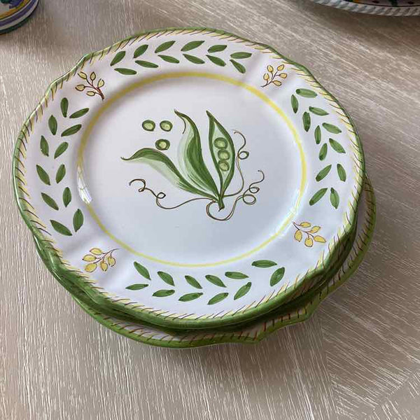 Set of 4 L'Antica Green Rim Salad Plates