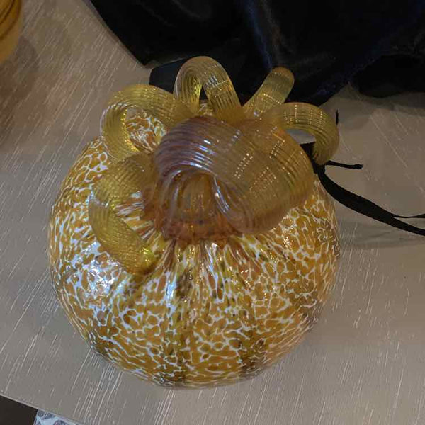 Orange And Amber Glass Pumpkin