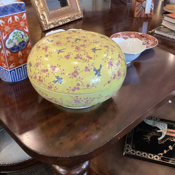 Asian Yellow Lidded Bowl