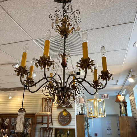 8 Arm Amber Chandelier