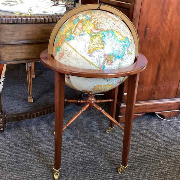 Floor Globe On Wood Stand